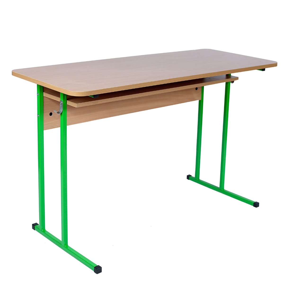 Учнівський стіл з полицею, 2-місний, ростова група №6, форма труби каркасу ніг - квадратна, АЛМАНТ, 1200х500х760 мм.